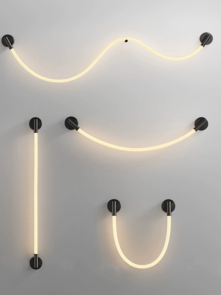 woven neon wall lamp a arranged in creative modular patterns for a modern feature wall lighting design