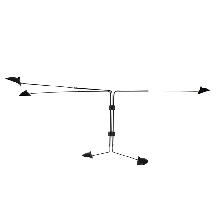 1950s steel 5 arm wall lamp d adjustable multi arm mid century designer wall light for large living rooms studios and feature walls