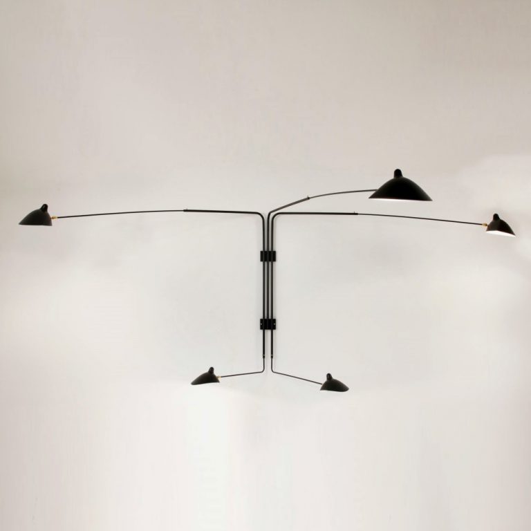 1950's Steel 5 Arm Wall Lamp