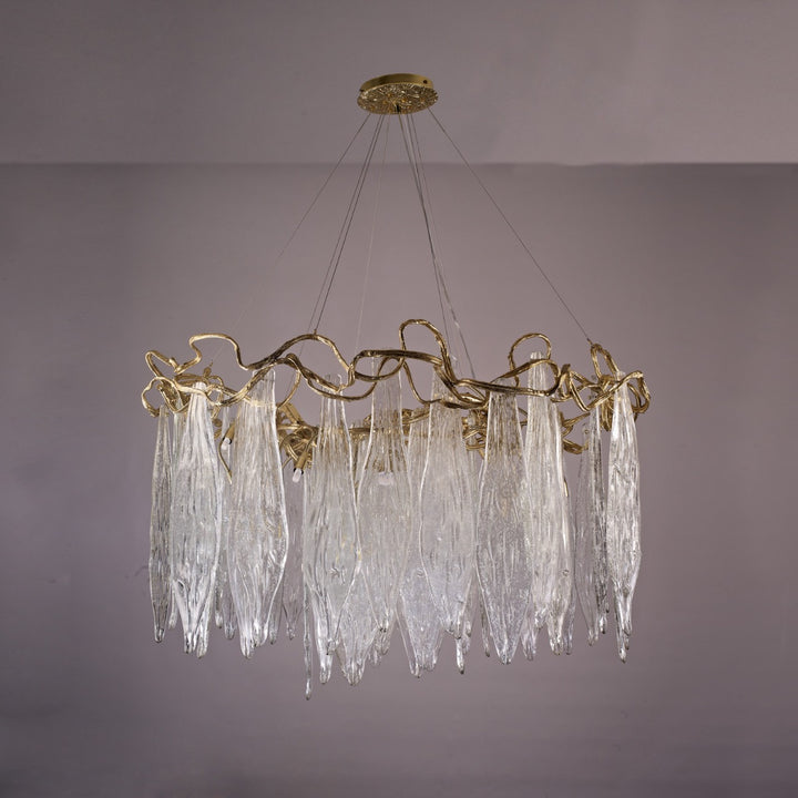 Glacier Brass Round Chandelier