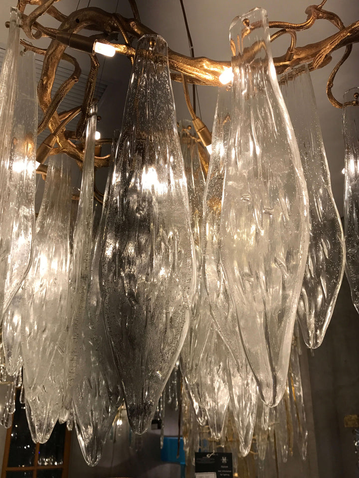 Glacier Brass Round Chandelier