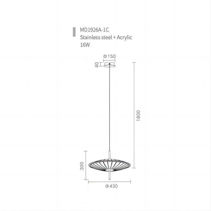 Selene Saucer Void Pendant light