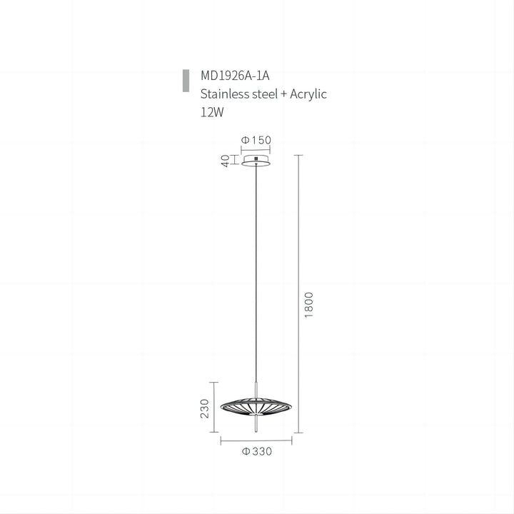 Selene Saucer Void Pendant light