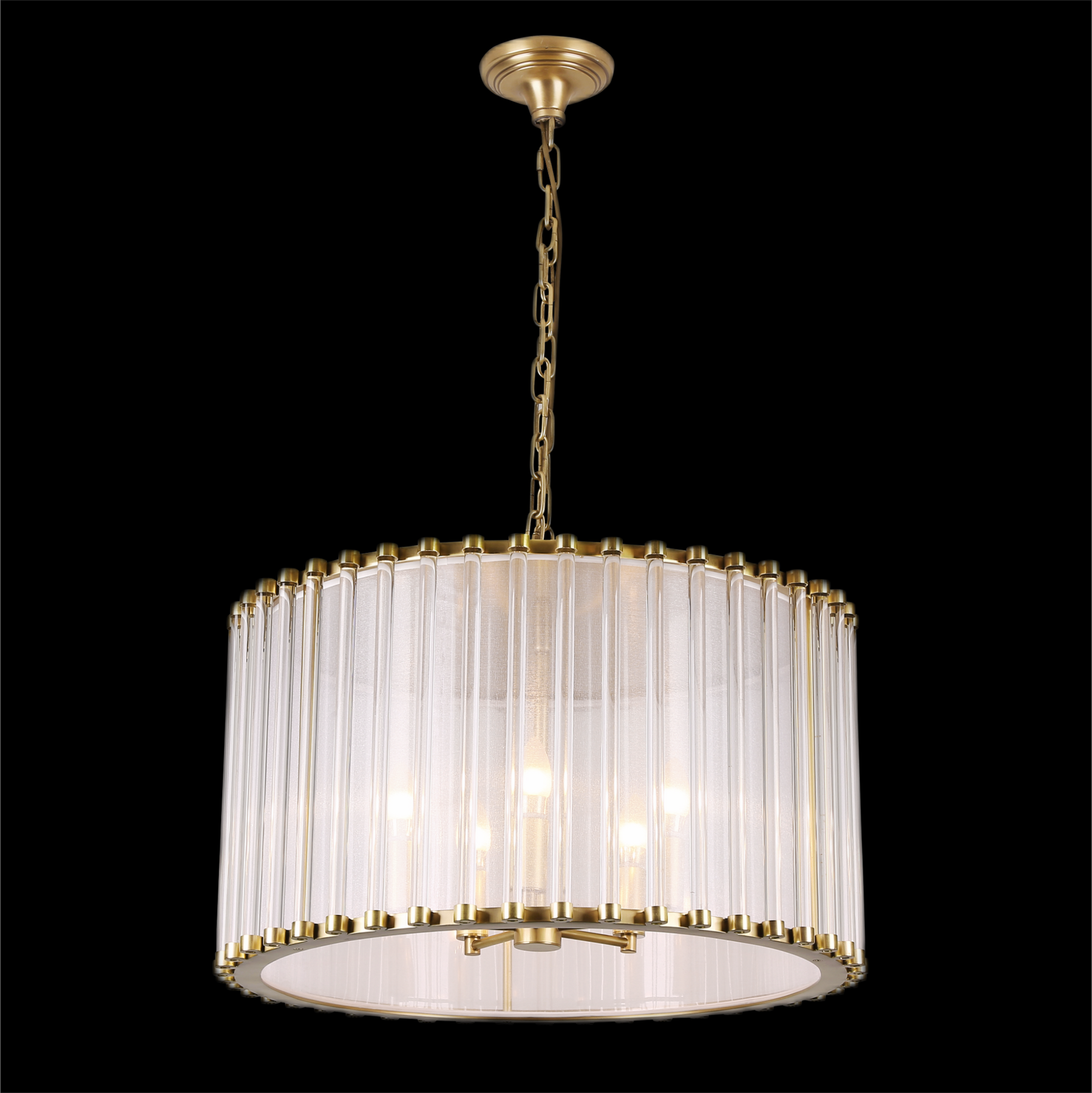 Hamilton Round Pendant Light – Brass & Glass Elegance