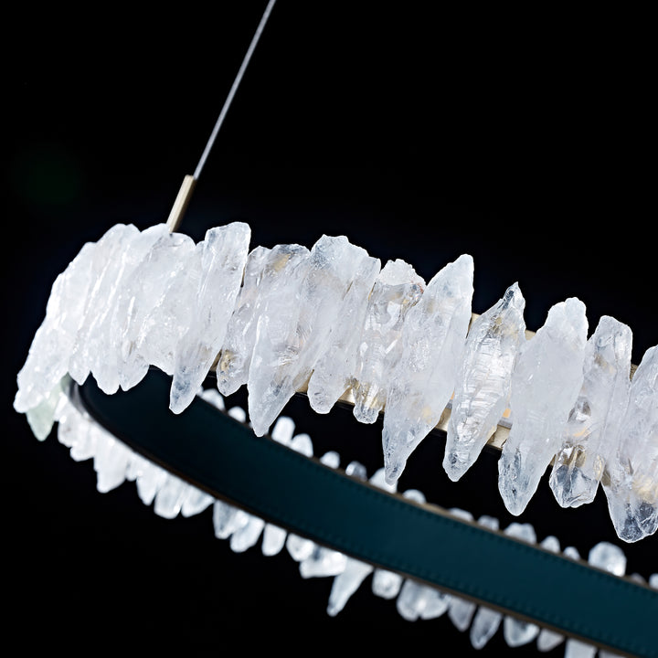 Couro e Cristal Duo Ring Pendant