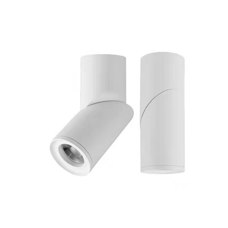 white adjustable surface mount led spotlight with compact cylinder body for residential interiors – eclipse surface mount spotlight