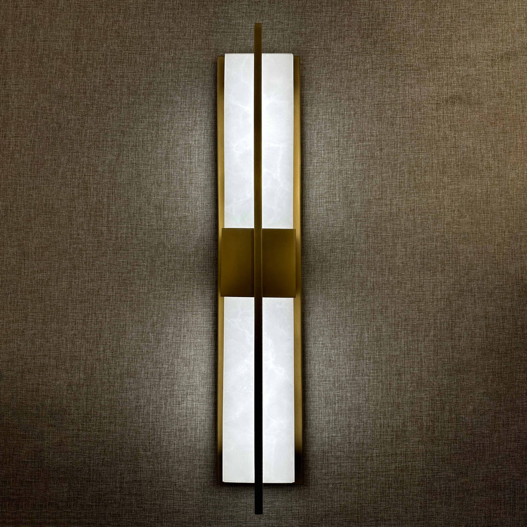 Astor Wall Lamp modern brass and marble vertical wall light LED wall sconce for hallways and living rooms