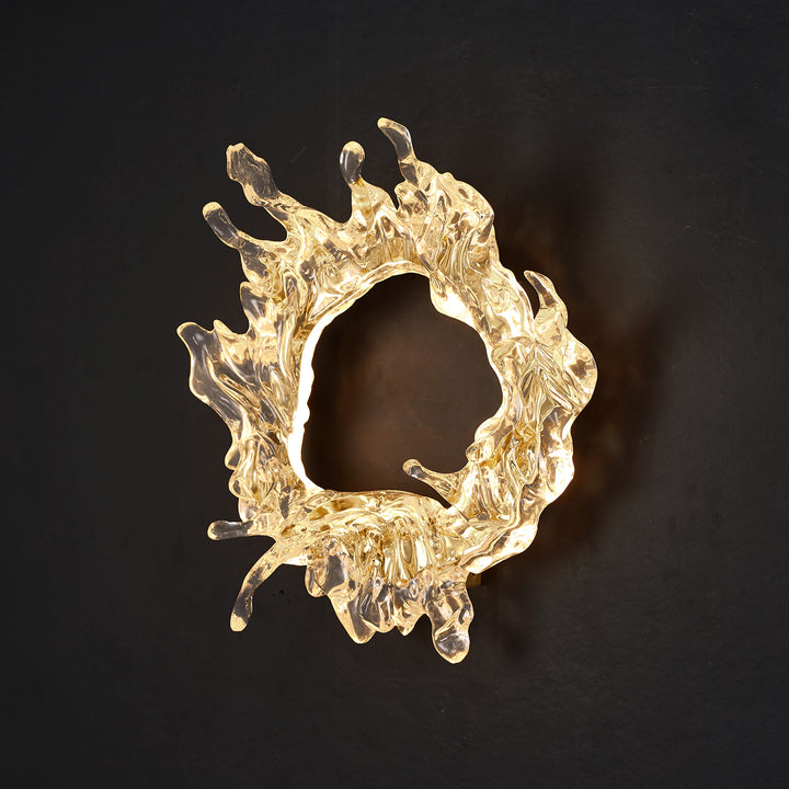 dive wall lamp sculptural liquid brass designer wall light modern luxury hallway feature lighting for contemporary interiors