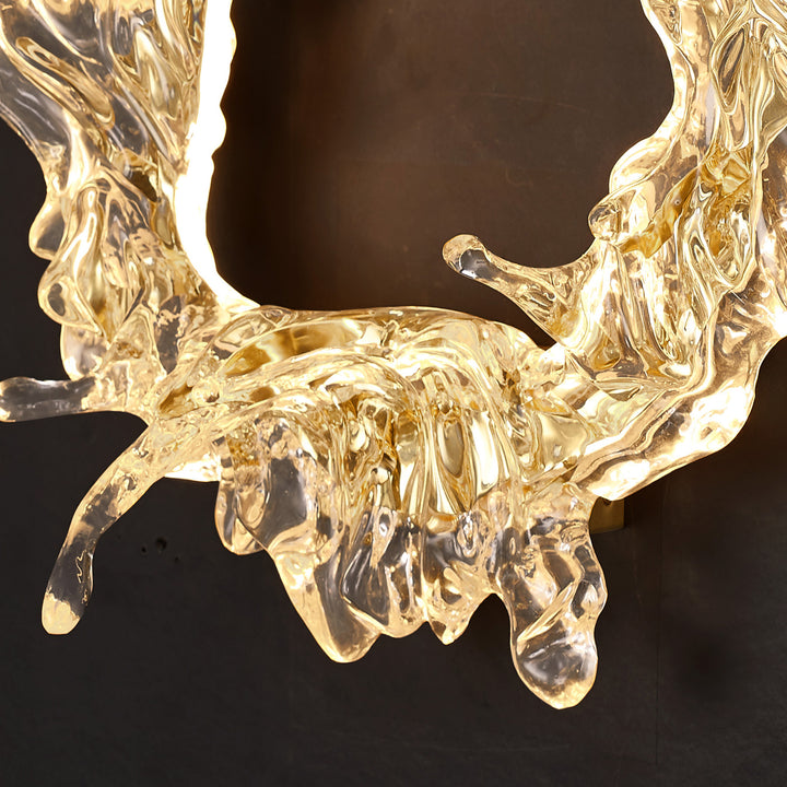 dive wall lamp organic brass resin sculptural art wall light modern ambient decorative lighting for living rooms and feature walls