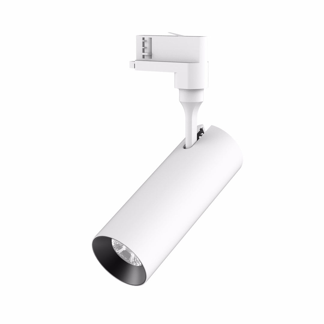 High CRI LED track light for home interiors and retail displays, white finish adjustable track spotlight with Ø66mm head for general and accent lighting
