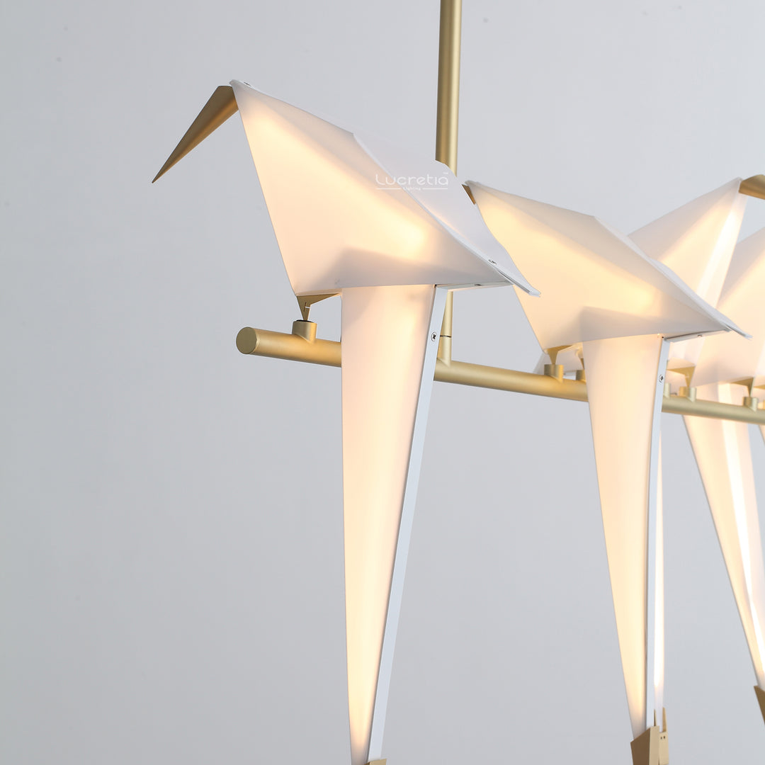 Birdcage Pendant Light 5 by Lucretia Lighting featuring artistic brass bird forms for contemporary interiors