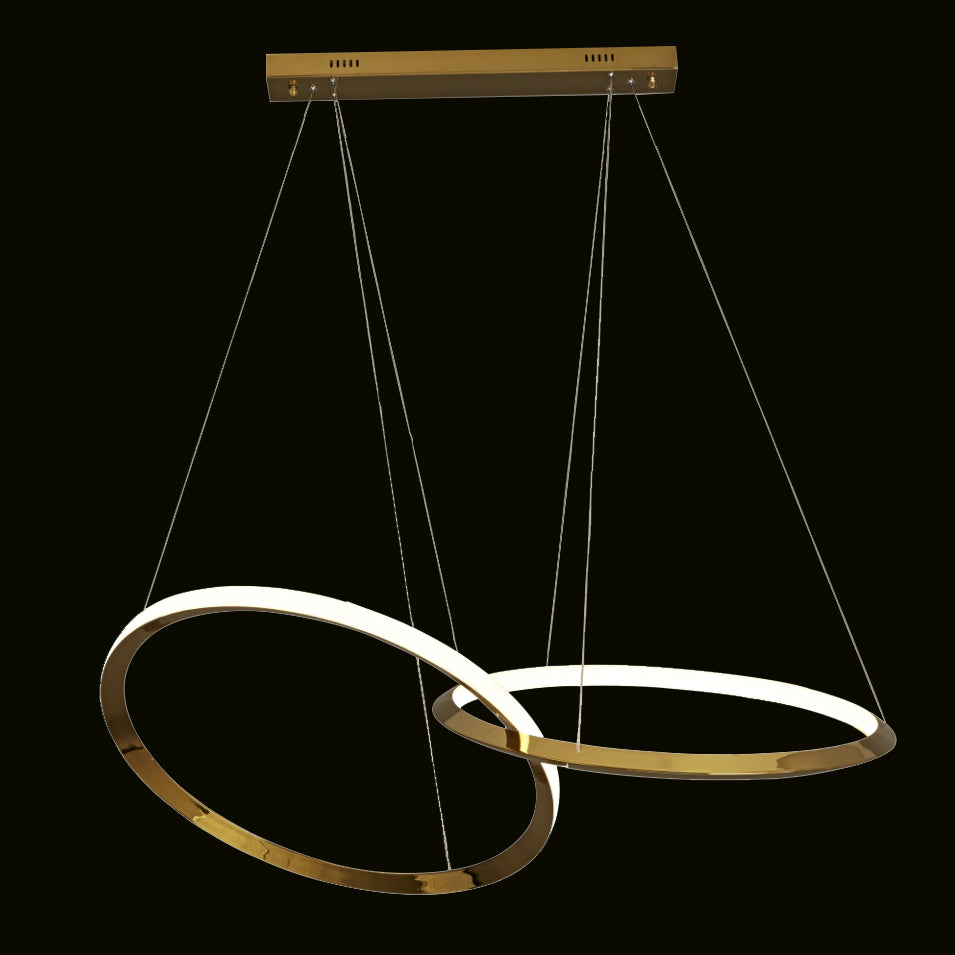 Chaumet Blade 2 Pendant Light by Lucretia Lighting featuring dual stainless steel rings with precision LED illumination in a modern designer style