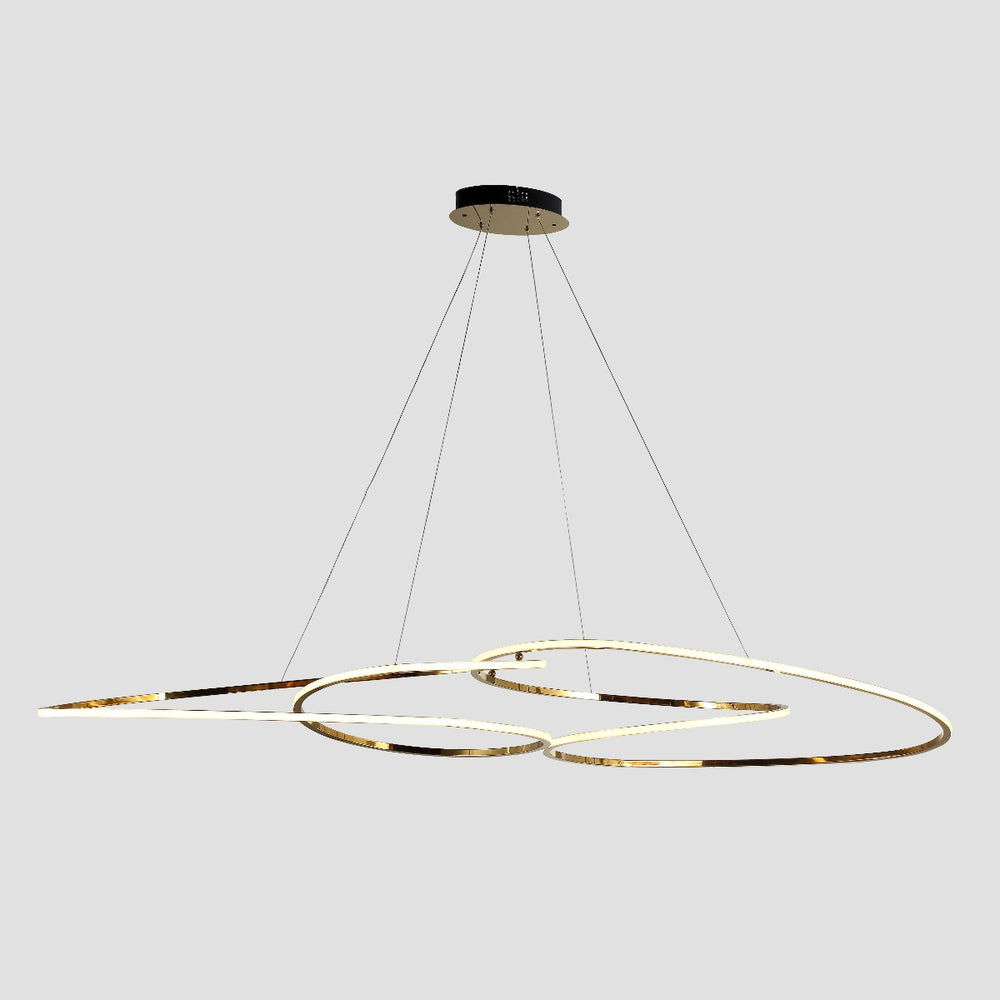 Lucretia Lighting Concordia linear pendant light suspended on white background showing circular LED ring composition