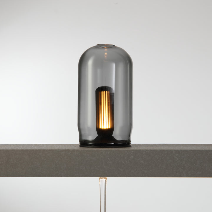 close up of the LED light head on the Connaught Bar Linear Pendant Light by Lucretia Lighting