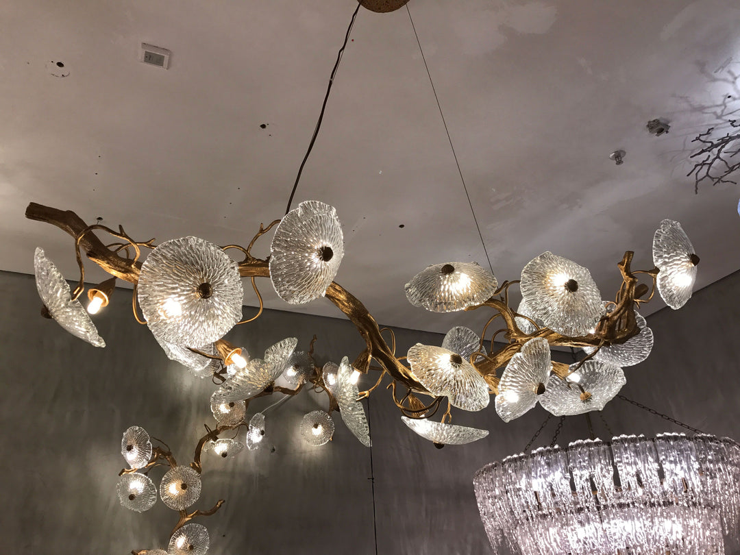 sculptural bespoke Desert Rose chandelier by Lucretia Lighting illuminating a luxury interior