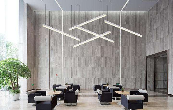 Endless 6588 LED linear lights in boardroom and lobby setting providing refined architectural illumination for commercial projects