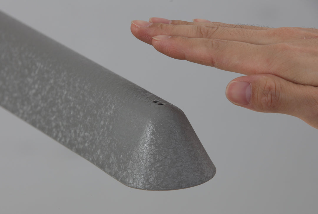 Lucretia Lighting Feldon designer lighting linear pendant close-up showing matte aluminium texture and glare-free LED diffuser