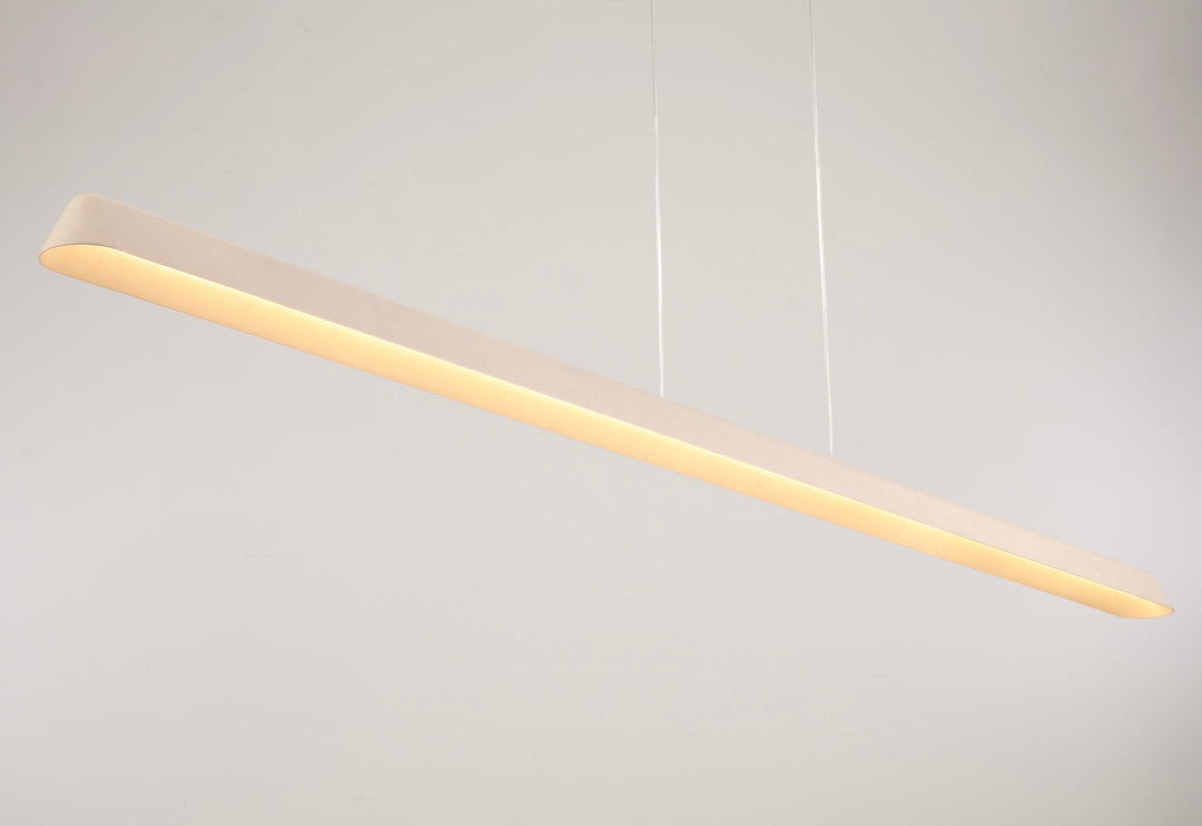 Lucretia Lighting Feldon modern architectural lighting linear pendant with warm ambient LED glow for contemporary interiors