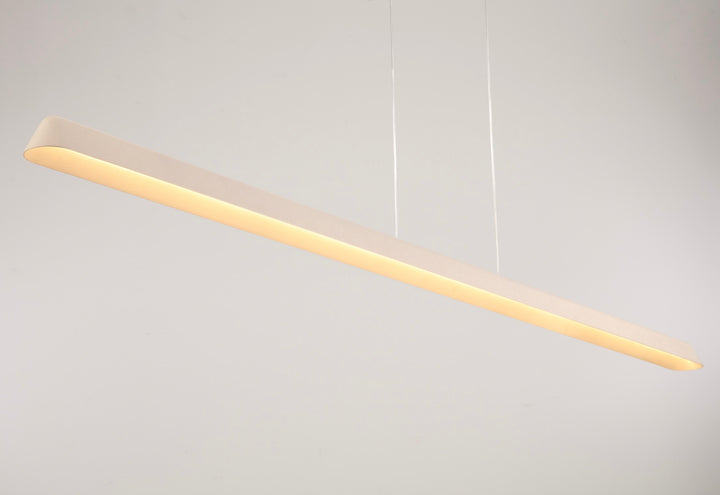 Lucretia Lighting Feldon modern architectural lighting linear pendant with warm ambient LED glow for contemporary interiors