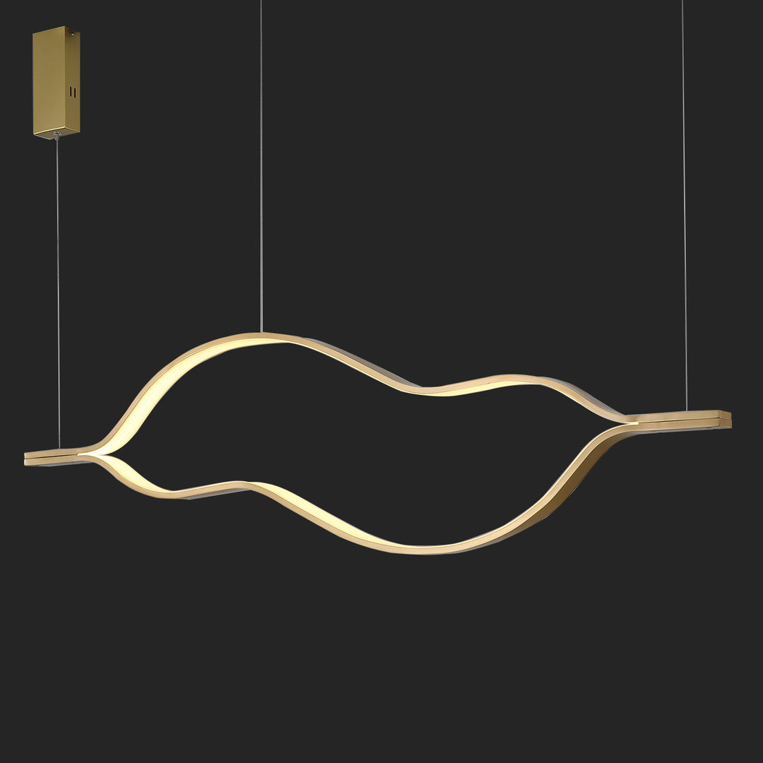 Modern sculptural Lacquer 1 Pendant Light with fluid LED curves by Lucretia Lighting