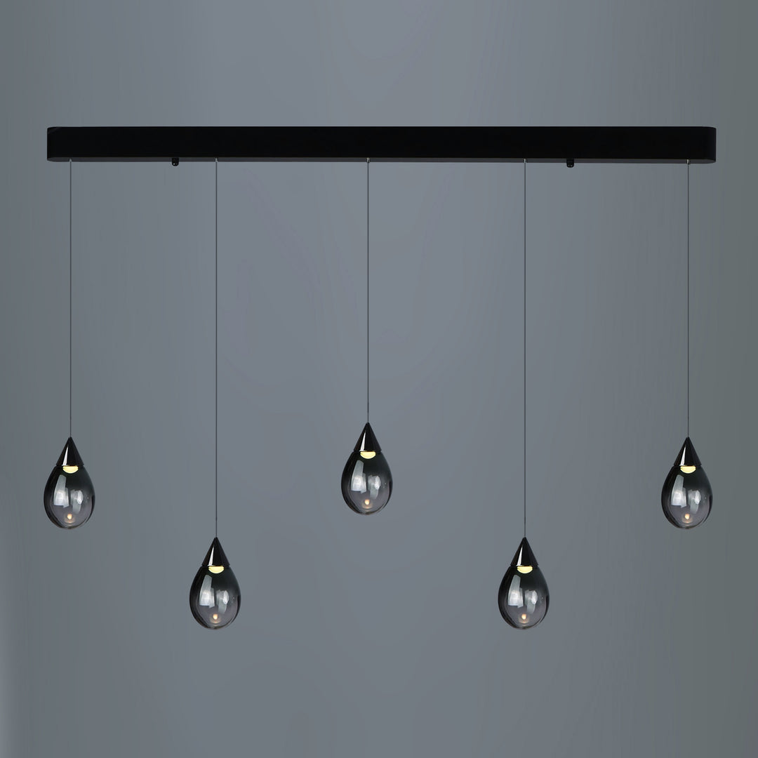 Norden Linear 5 Pendant Light by Lucretia Lighting showcasing Scandinavian designer lighting with hand-blown glass pendants