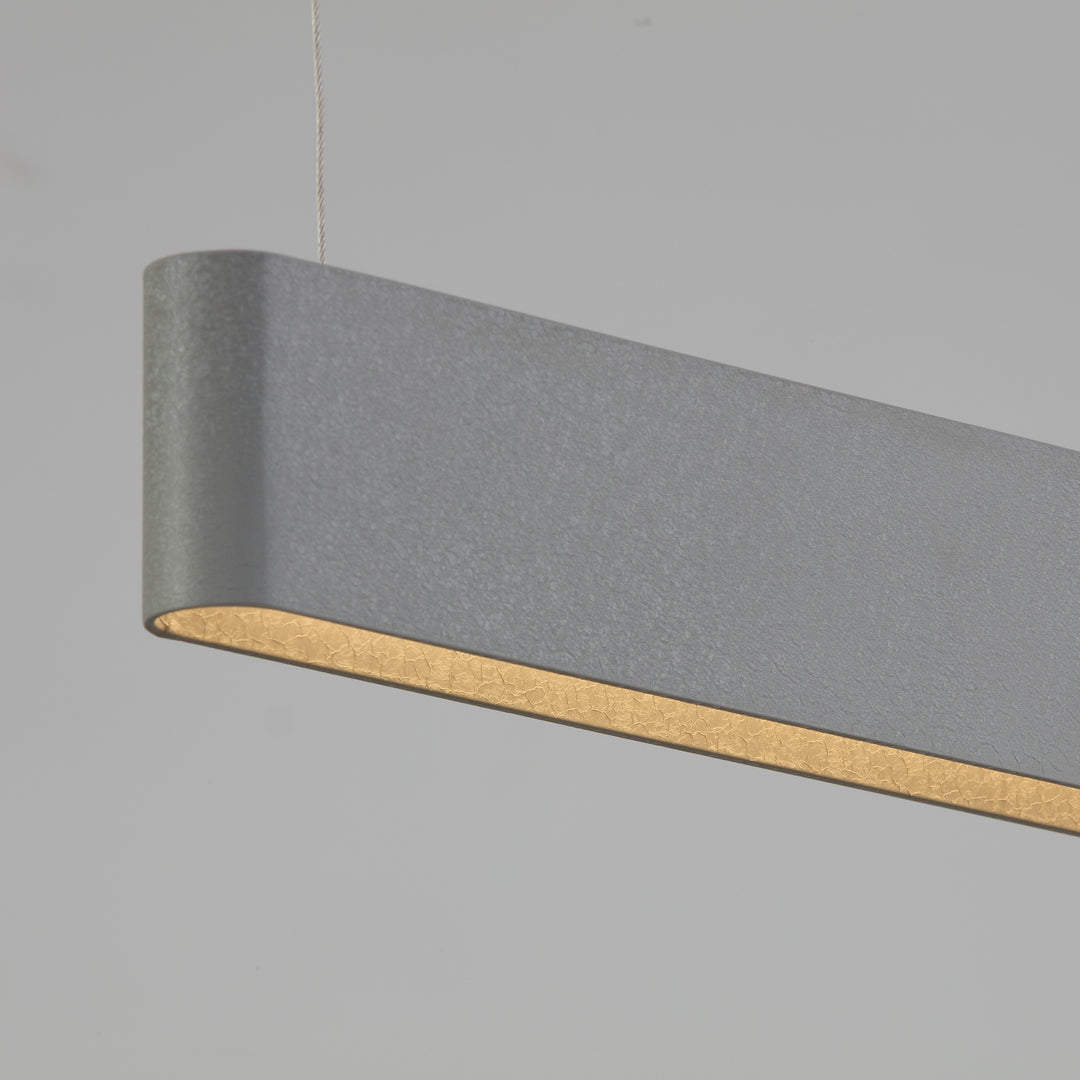Ova Linear Pendant Light in khaki grey by Lucretia Lighting showcasing modern matte finish and warm LED distribution