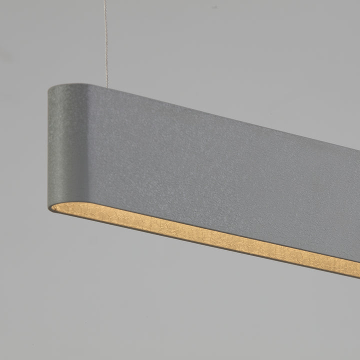 Ova Linear Pendant Light in khaki grey by Lucretia Lighting showcasing modern matte finish and warm LED distribution