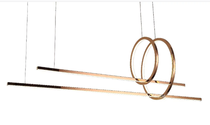 Spire Linear Pendant Light showcasing LED ring and linear beam design in a clean white-background product view