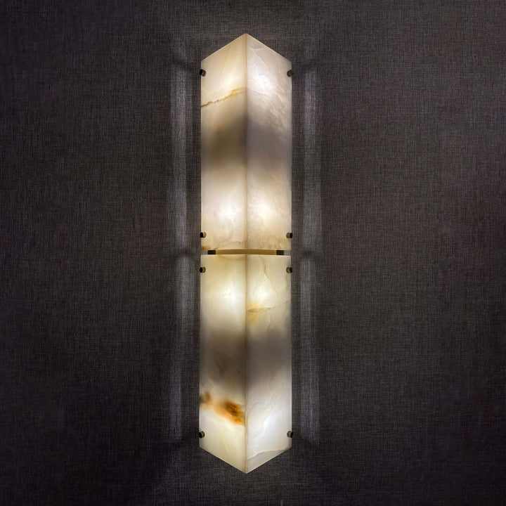 Manhattan Jade Wall Lamp modern vertical alabaster wall light for hallways