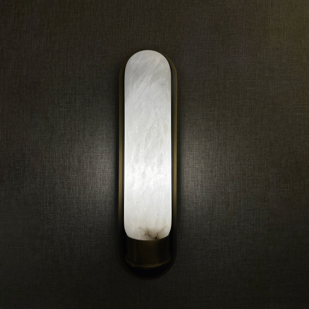 Roma Wall Lamp modern vertical white marble brass wall light for hallways bedrooms living rooms