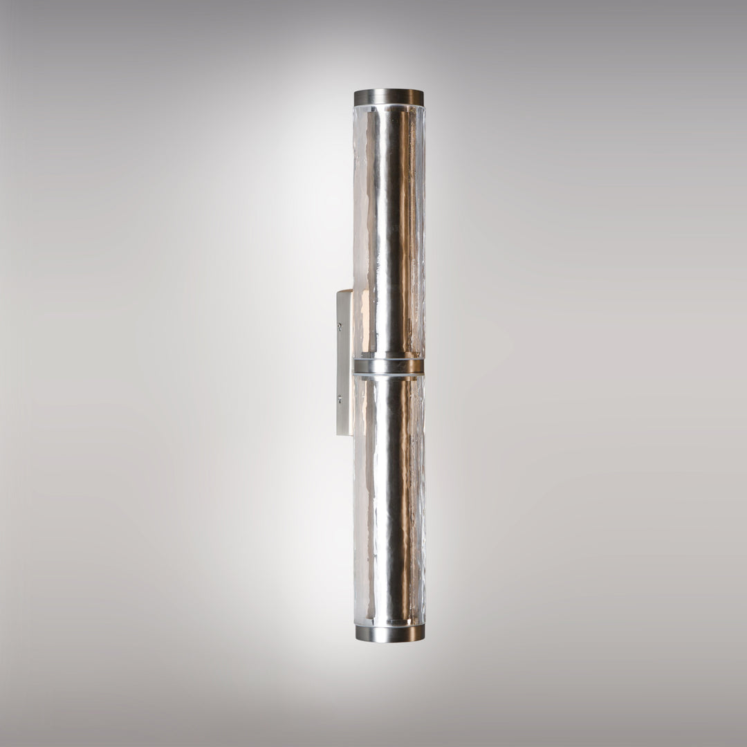 monolith wall lamp d with rippled blown glass vertical sculptural led wall light modern ambient lighting for bedrooms hallways bathrooms and living spaces