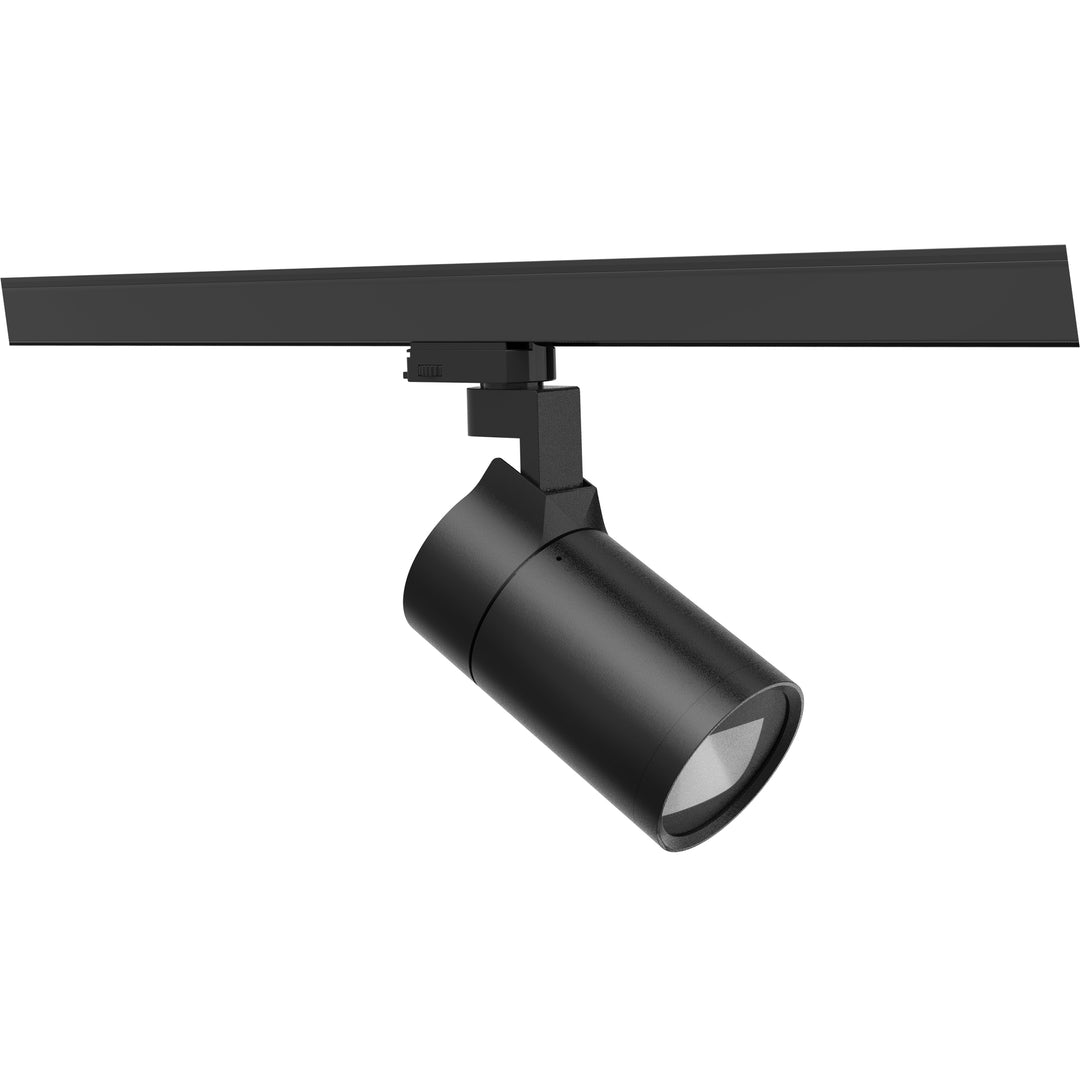 Semi wall washer LED track light providing smooth and even wall illumination for commercial and retail display lighting projects