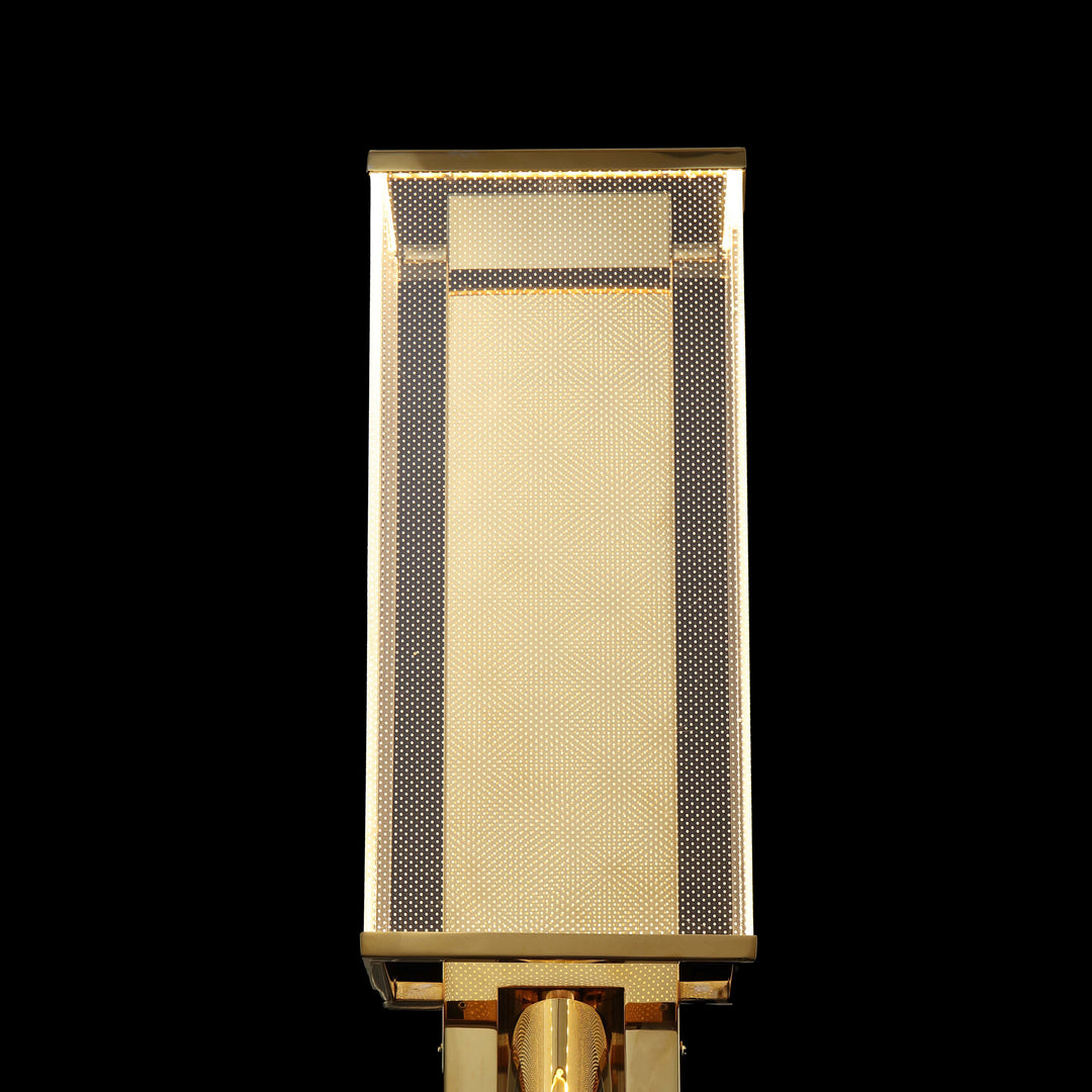 Silken DeLuxe Reading Lamp rectangular brass LED wall light offering architectural accent illumination for bedrooms and hallways