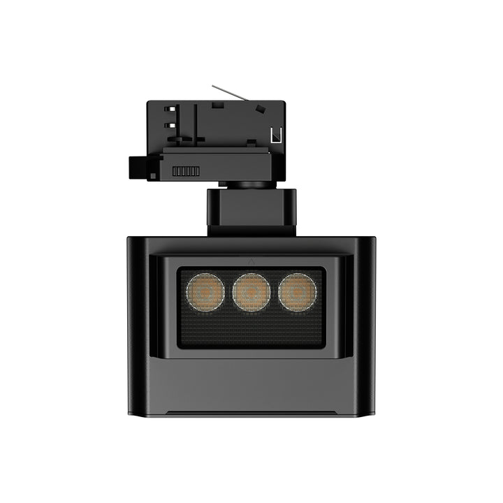 Square LED track light designed for residential and office interior lighting
