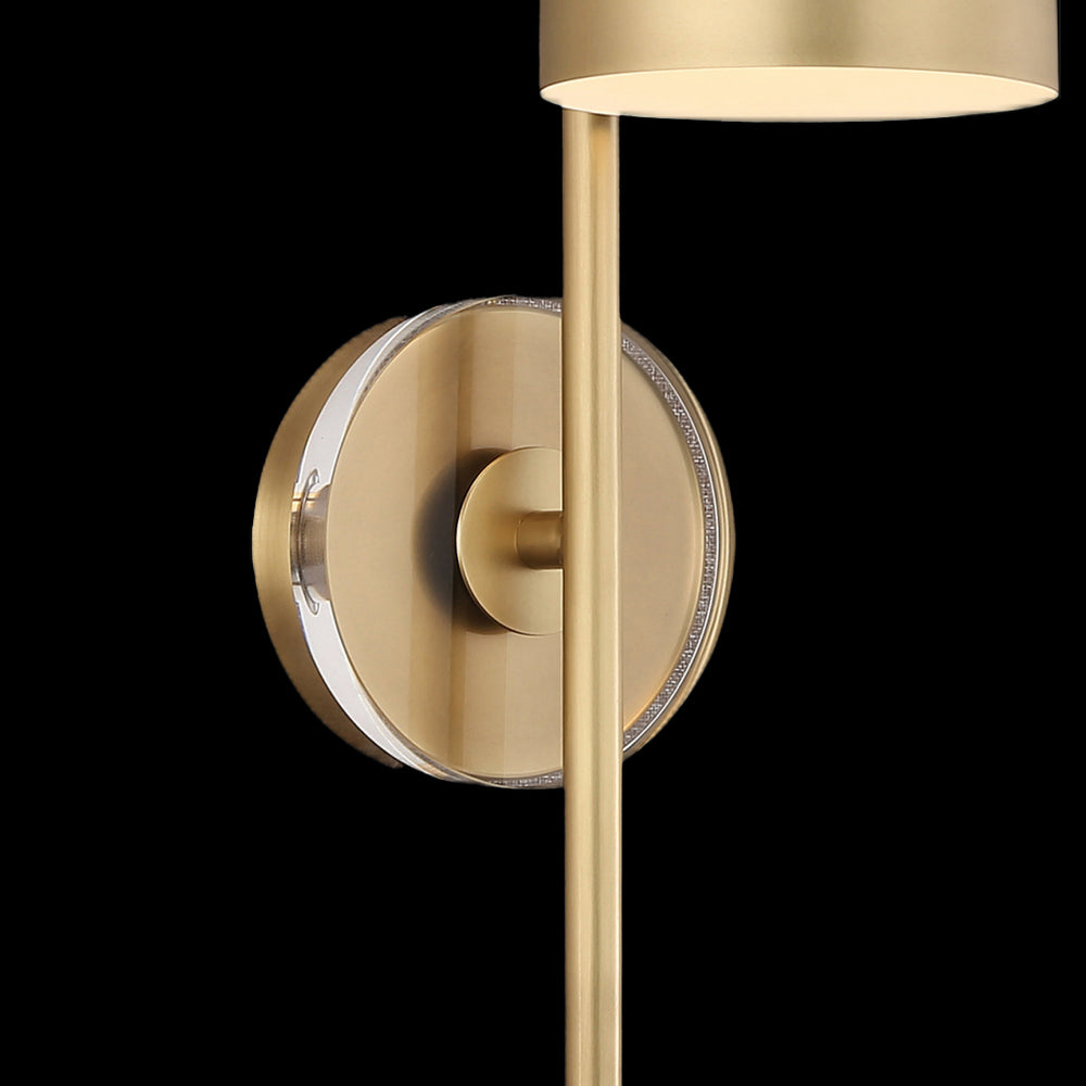 brass modern wall lamp side view with adjustable shade suitable for interior wall lighting hallway wall light and designer bedside lighting
