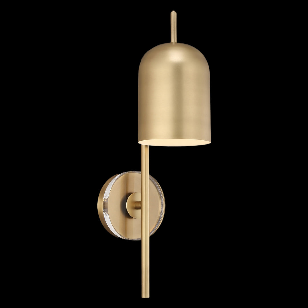 modern brass wall lamp close up showing sleek minimalist design ideal for indoor wall lighting bedroom bedside wall light and contemporary ambient lighting