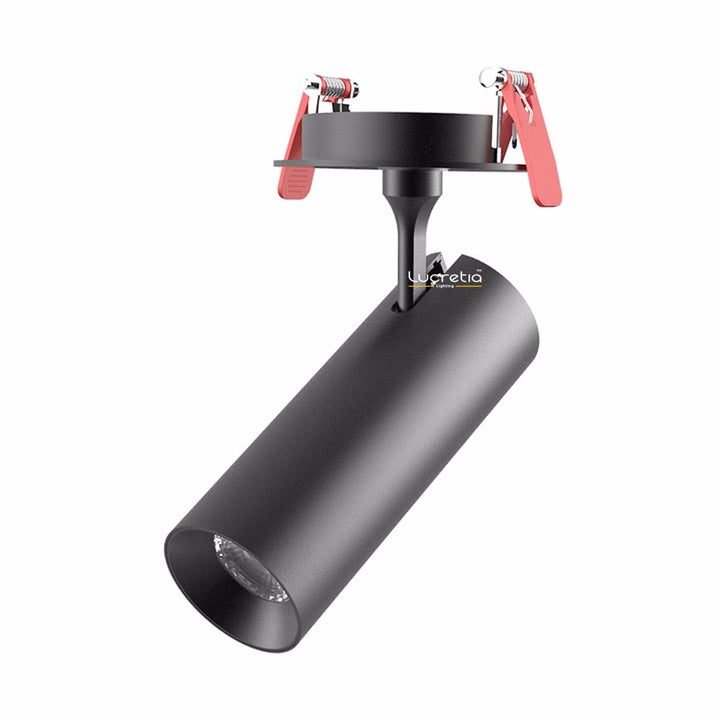 TL10R Ø66 adjustable semi-recessed LED spotlight black finish commercial and retail lighting Australia
