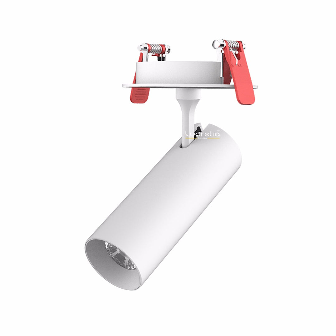 TL10R Ø66 adjustable semi-recessed LED spotlight white finish for architectural ceiling lighting Australia
