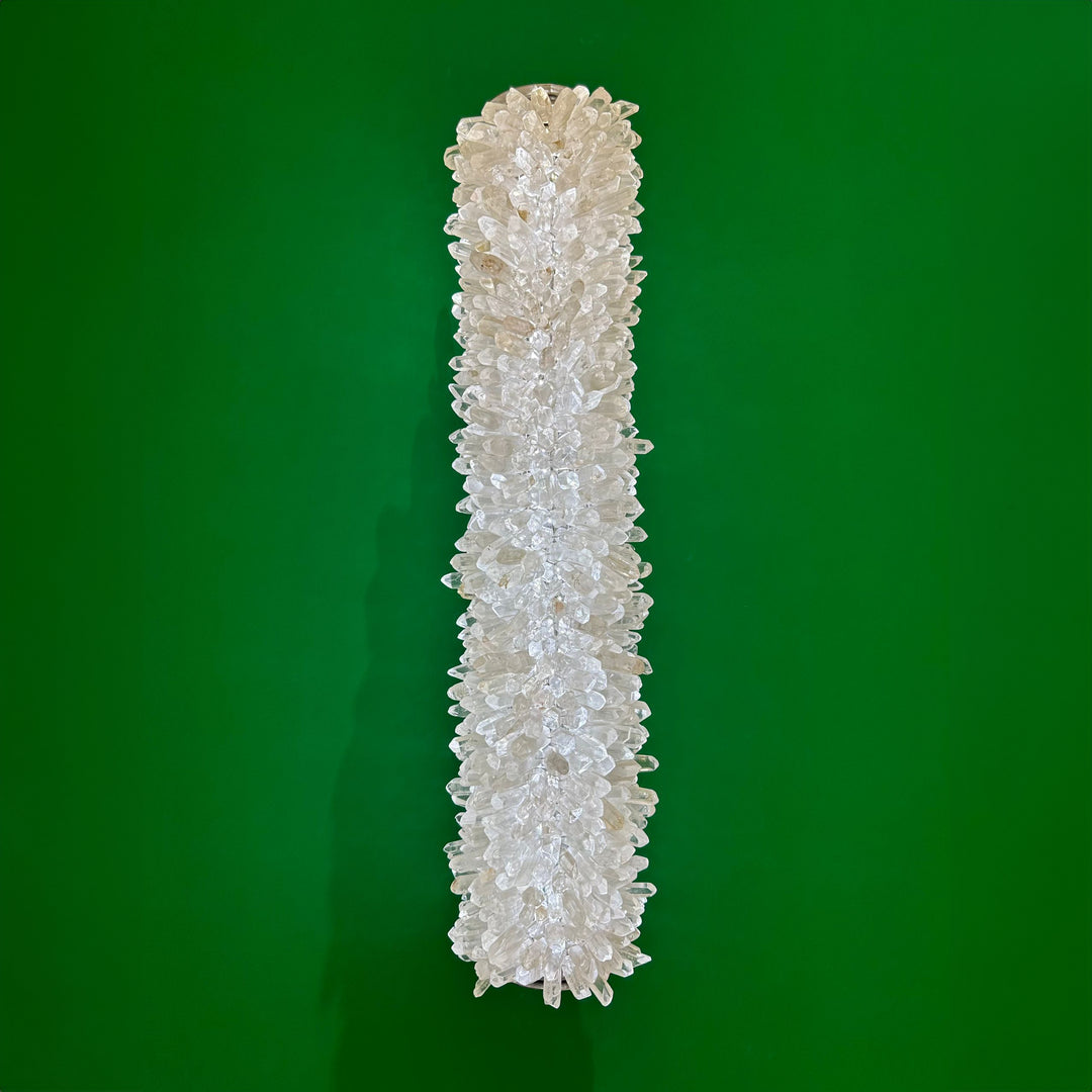 Torre de Cristal Wall Lamp handcrafted crystal wall light with elongated cluster design, modern designer wall lamp for hallway, bedroom, and luxury interior lighting