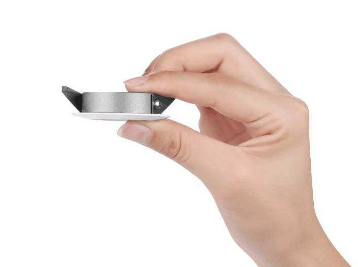 Ultra slim adjustable LED cabinet downlight size comparison in hand – Mini 45