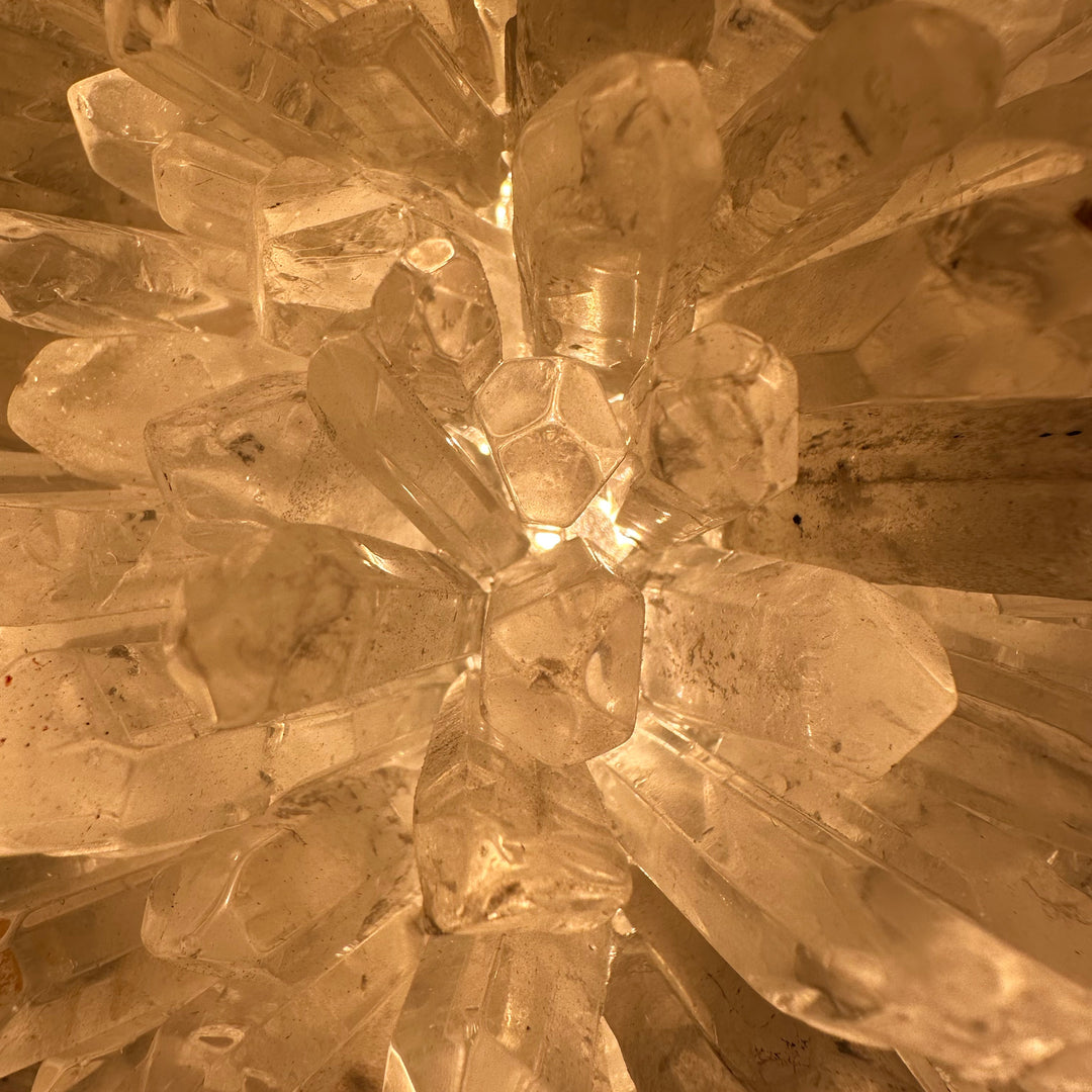 Floco de Neve Wall Lamp with warm golden crystal glow, luxury designer wall light providing ambient illumination for modern interiors