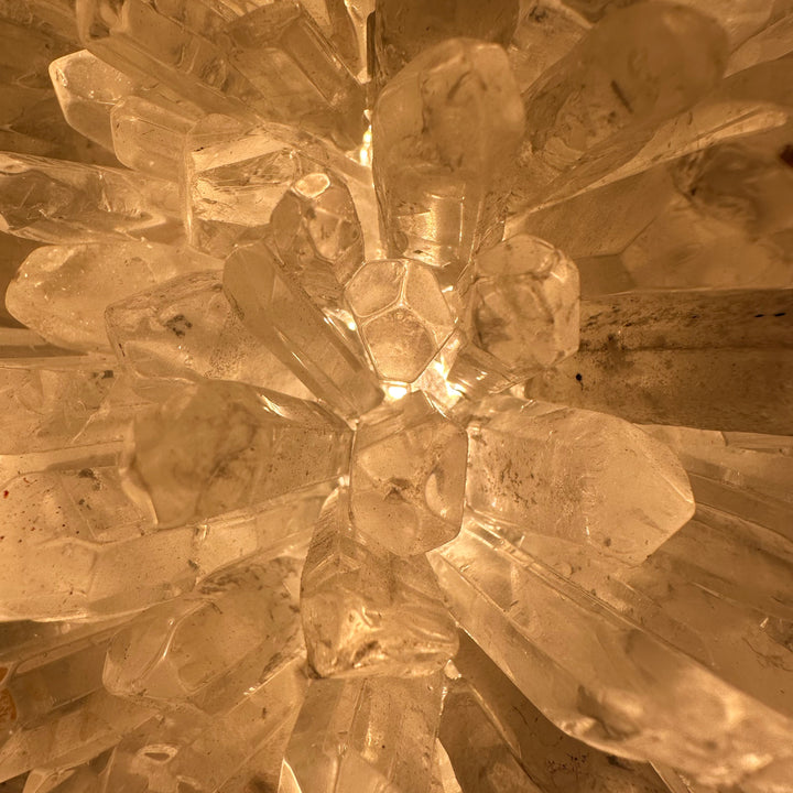Floco de Neve Wall Lamp with warm golden crystal glow, luxury designer wall light providing ambient illumination for modern interiors